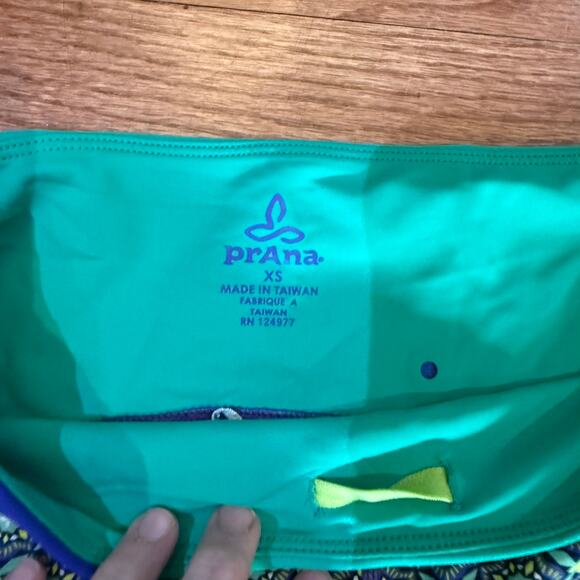 PrAna Rai Swim Tight Cool Green Hyun Print Capri Legging XS 2015 - Picture 2 of 6